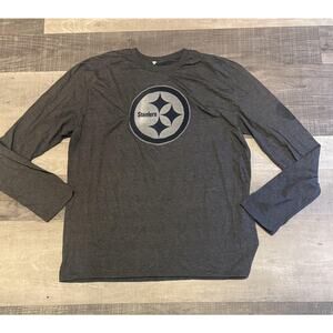 Pittsburgh Steelers Shirt Mens XL Gray Long Sleeve NFL Football Fanatics Tee